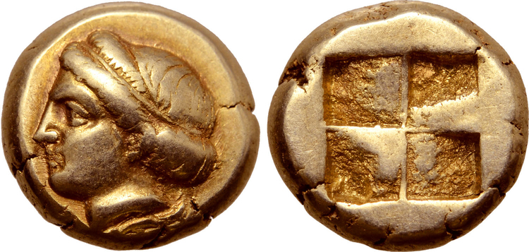 Ionien, Phokaia, Hekte i guld, ca 478-387 f.Kr.  - VACKER KVALITET
