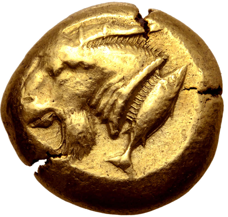Mysien, Kyzikos, Stater, guld, ca 550-500 f.Kr - MYCKET VACKER OCH EXTREMT SÄLLSYNT!