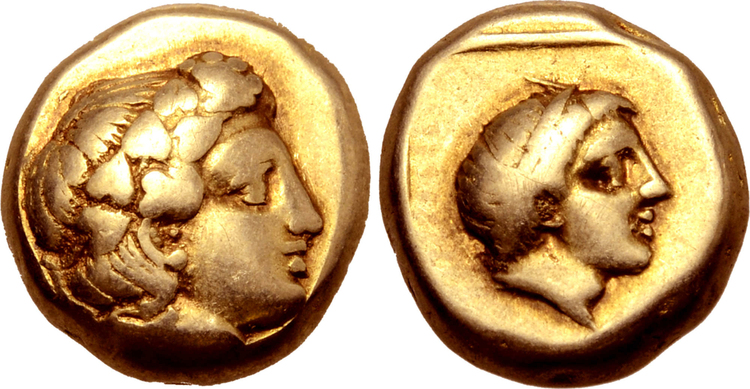 Lesbos, Mytilene, Hekte, guld, ca 375-326 f.Kr.