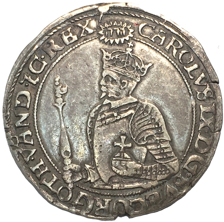 Karl IX - 1 Mark 1608 - Ett mycket trevligt och välpräglat exemplar