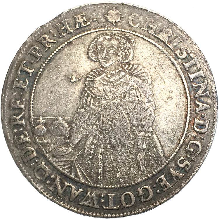Kristina - Riksdaler Sala 1640 - tilltalande exemplar med fin lyster