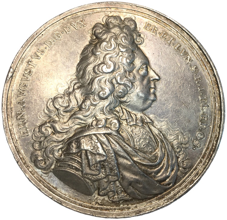 BRAUNSCHWEIG & LÜNEBURG, Ernst August, 1679-1698 - medalj till begravningen 1698 XR av Arvid Karlsteen