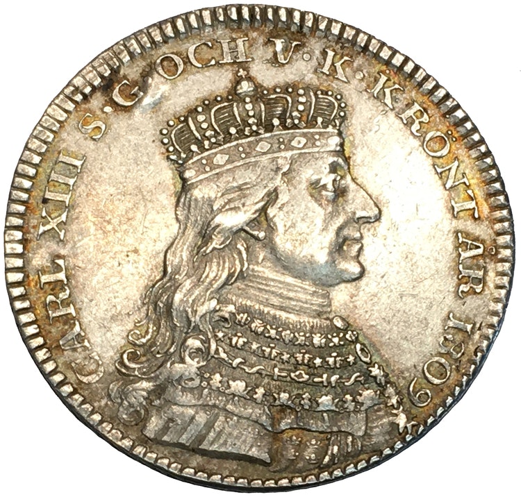 Karl XIII - Kastmynt till kröningen 1809 - Ett tilltalande exemplar