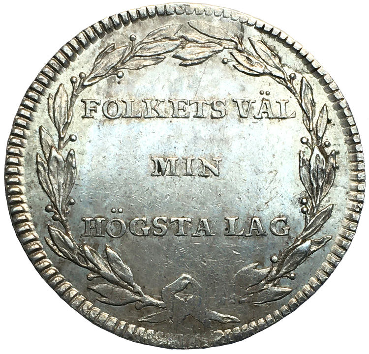 Karl XIII - Kastmynt till kröningen 1809 - Liten bild - 13 kända exemplar - Ett av de bästa existerande
