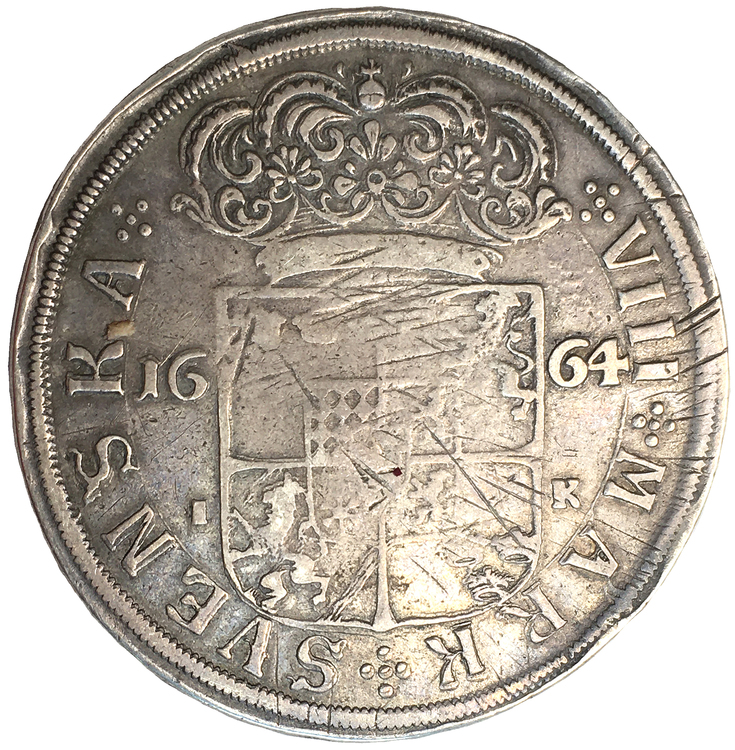 Karl XI - 8 Mark 1664 - Typmynt - Ett praktfullt stormynt av den första årgången