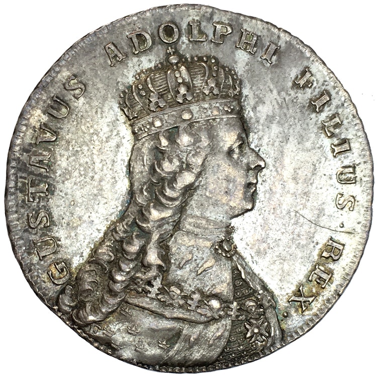 Gustav III - Kastmynt till kröningen 1772 - Ett mycket tilltalande exemplar
