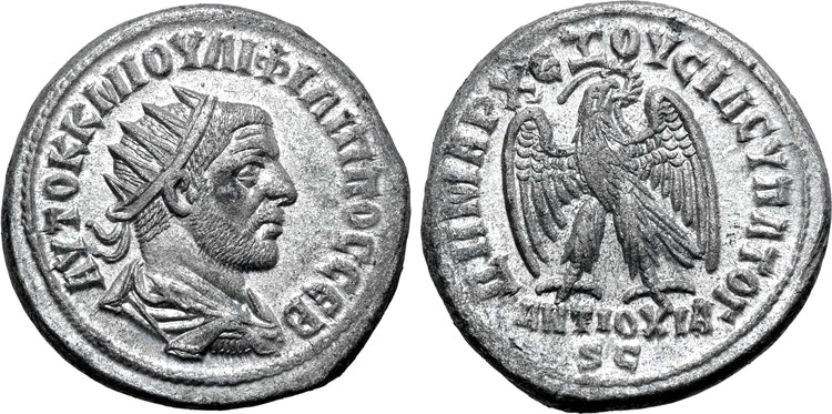 Romerska riket, Philip I 244-249 e.Kr, Seleucis and Pieria, Tetradrachm - Tekniskt ocirkulerad och skarp med fin lyster