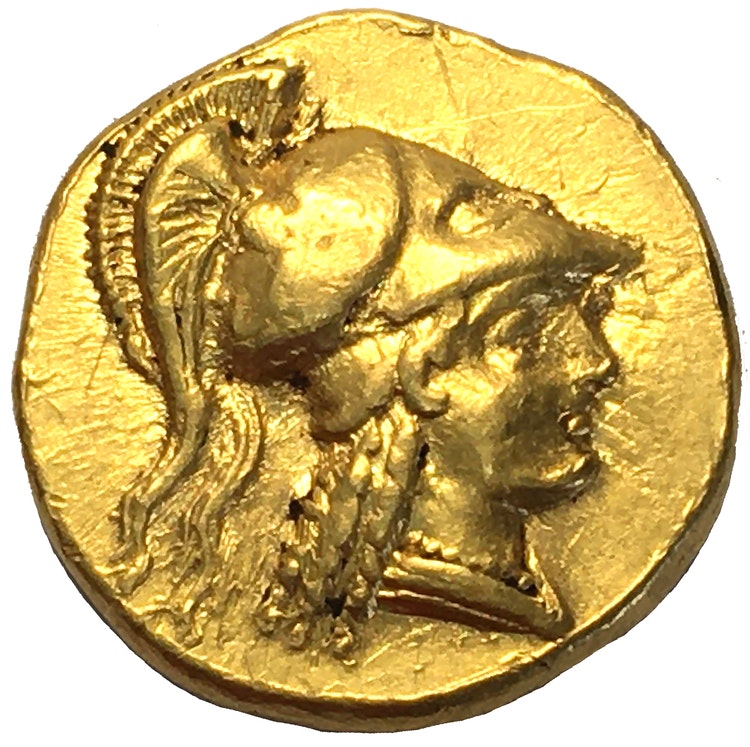 Alexander den Store, 336-323 f.Kr guldmynt - Stater - vackert exemplar med glans