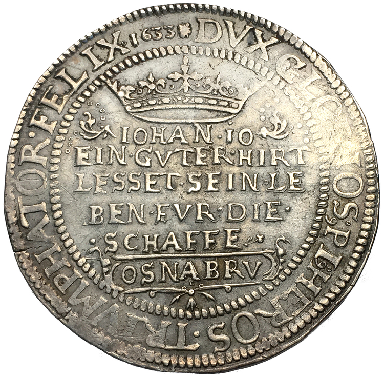 Gustav II Adolf, OSNABRÜCK, Taler 1633 - Tilltalande exemplar