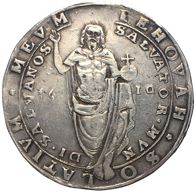 Karl IX - Riksdaler 1610 med omskriftvariant MEV-M/NOS