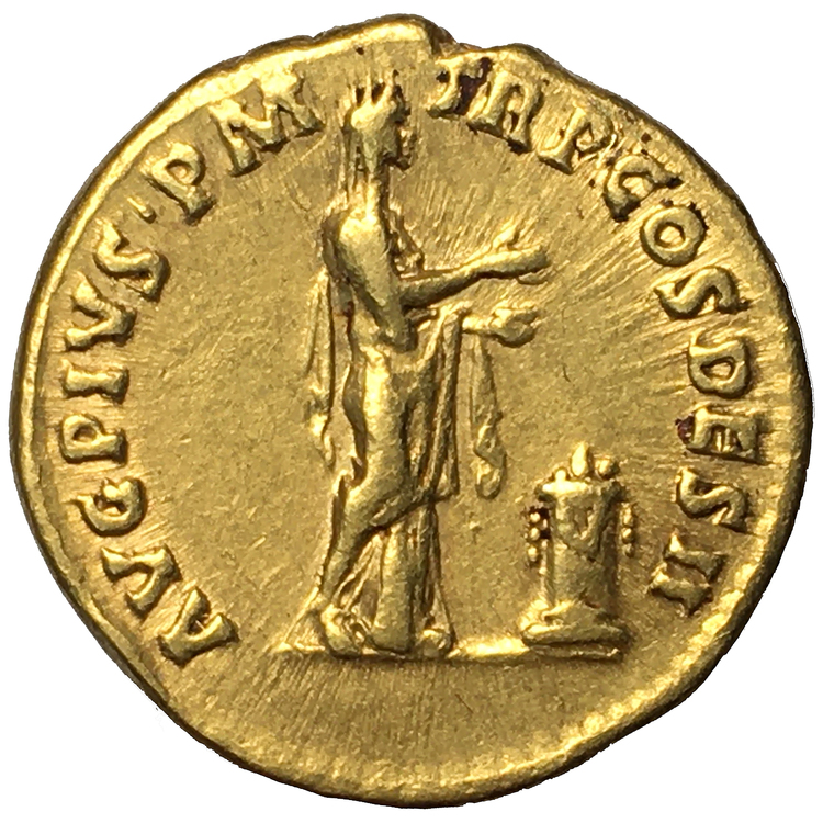 Romerska riket, Antoninus Pius 138-161 e.Kr, Aureus - VACKERT EXEMPLAR