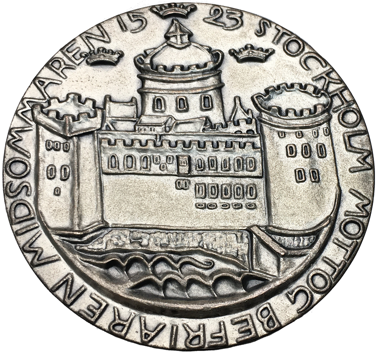 Carl Milles Silvermedalj, Gustav Vasas 400-årsminne 1523-1923 - MYCKET SÄLLSYNT