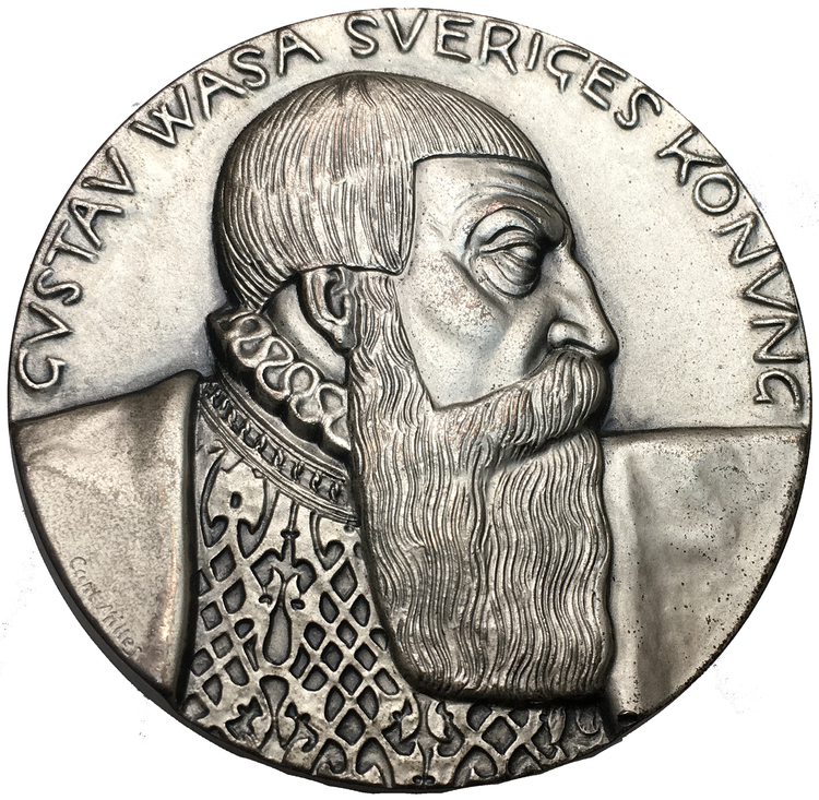 Carl Milles Silvermedalj, Gustav Vasas 400-årsminne 1523-1923 - MYCKET SÄLLSYNT