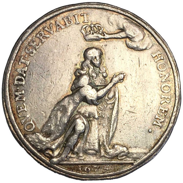 Karl XI:s kröning 1675 - Medalj/kastmynt av Arvid Karlsteen