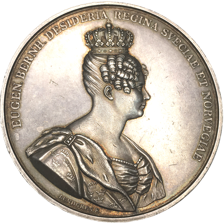 Drottningen Desiderias kröning i Stockholms storkyrka 1829 - MYCKET SÄLLSYNT - RRR av Lundgren