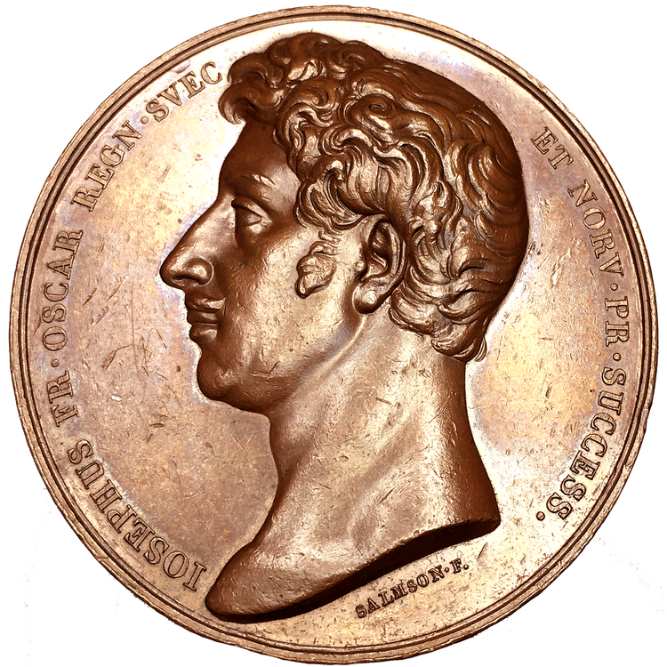 Kronprins Oskar (I) blir kansler för Uppsala universitet 1818 av Salmson - RAR