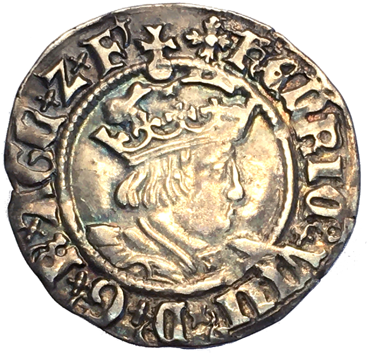 England, Henrik VIII 1509-1547, Half Groat PRAKTEXEMPLAR för typen