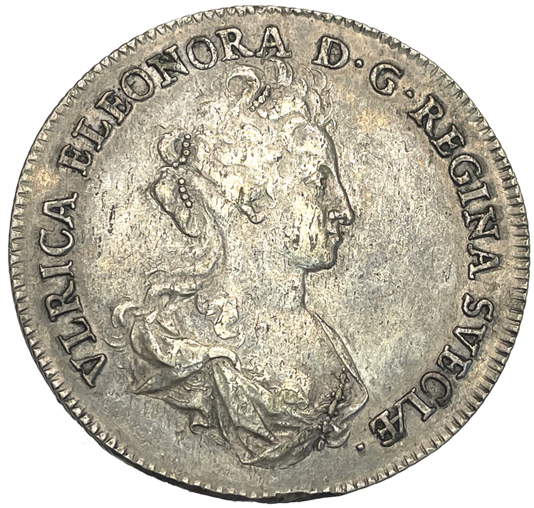 Ulrika Eleonora 4 Mark 1720 - Sällsynt typmynt i vacker kvalitet