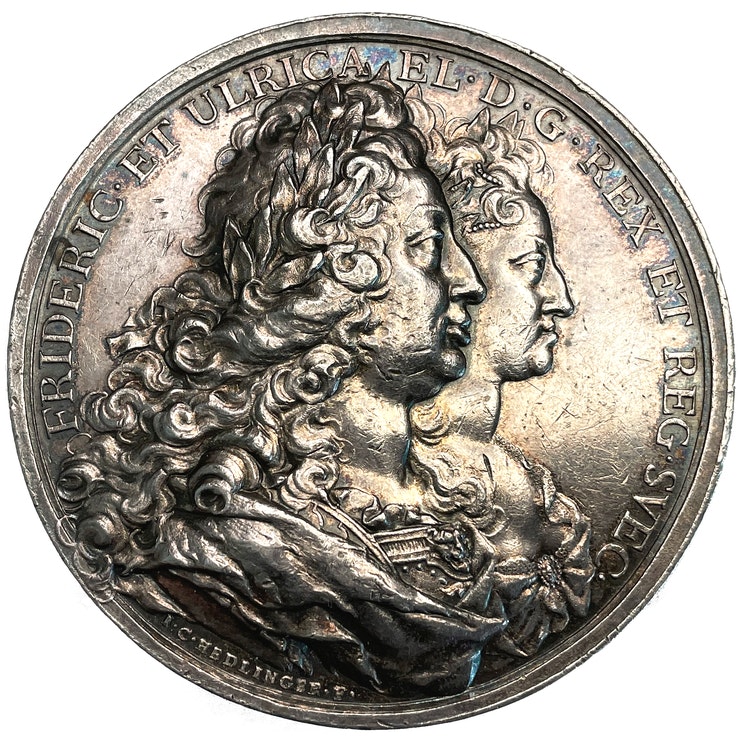 Sverige, Fredrik I - Kungahusets ära och lycka 1723 av J.C. Hedlinger