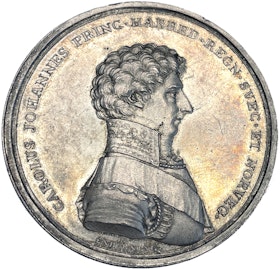Karl XIV Johan - KRONPRINSENS BESÖK I ÖREBRO 1814 - Ett vackert ocirkulerat exemplar graverat av Carl Enhörning