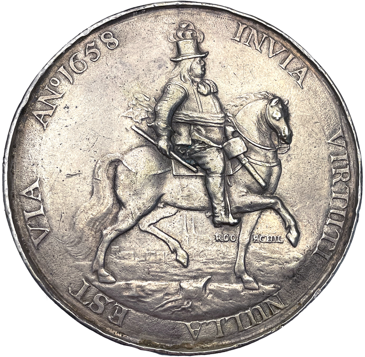 Sverige, Karl X Gustav, Medalj 1658 - Tåget över stora Bält - TOPPEXEMPLAR MYCKET SÄLLSYNT - Den viktigaste medaljen i Sveriges historia!