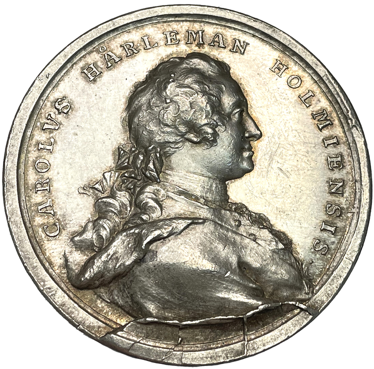 Carl Hårleman 1700-1753 - Vacker och mycket sällsynt silvermedalj av Johann Carl hedlinger