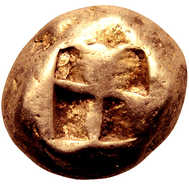 Världens första mynttyp - Stater i guld ca 550 f.Kr - MYCKET SÄLLSYNT