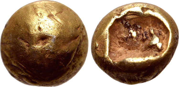 Ionien, osäker myntort 650-600 f.Kr - Protomynt, det första präglade myntlika myntet