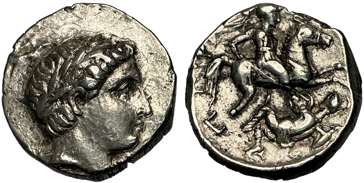 Kungadömet Paeonien, Patros ca 335-315 f.Kr, Tetradrachm - Vackert exemplar med lyster