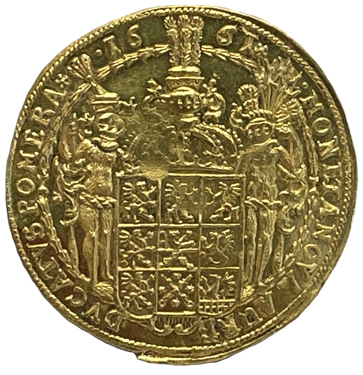 Karl XI - GULDMYNT - 2 Dukater 1661 - Det bästa kända exemplaret med djupt glänsande fält och frostad relief