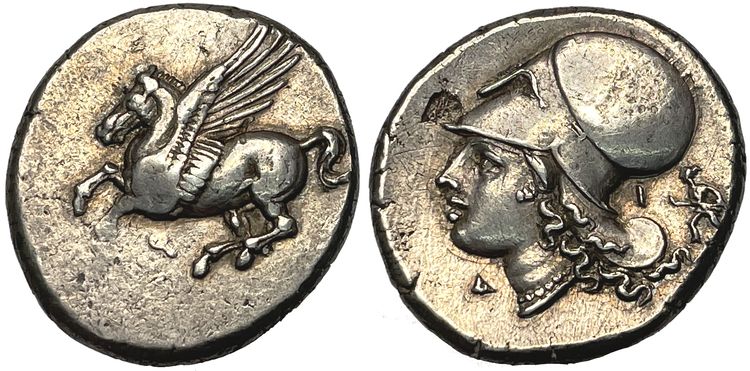 Korint, Korint, stater ca 345-307 f.Kr - Tilltalanade exemplar med fin lyster