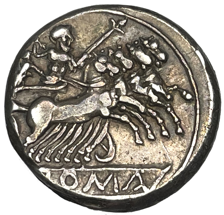 Romerska republiken, Didrachm Rom 225-214 f.Kr - TILLTALANDE EXEMPLAR