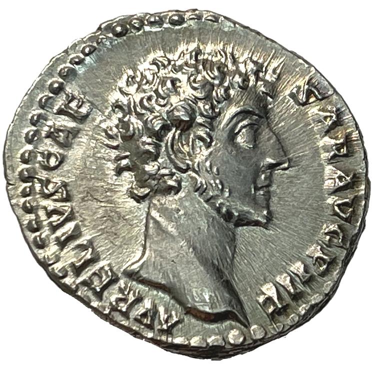 Markus Aurelius som Caesar - Denar - PRAKTEXEMPLAR