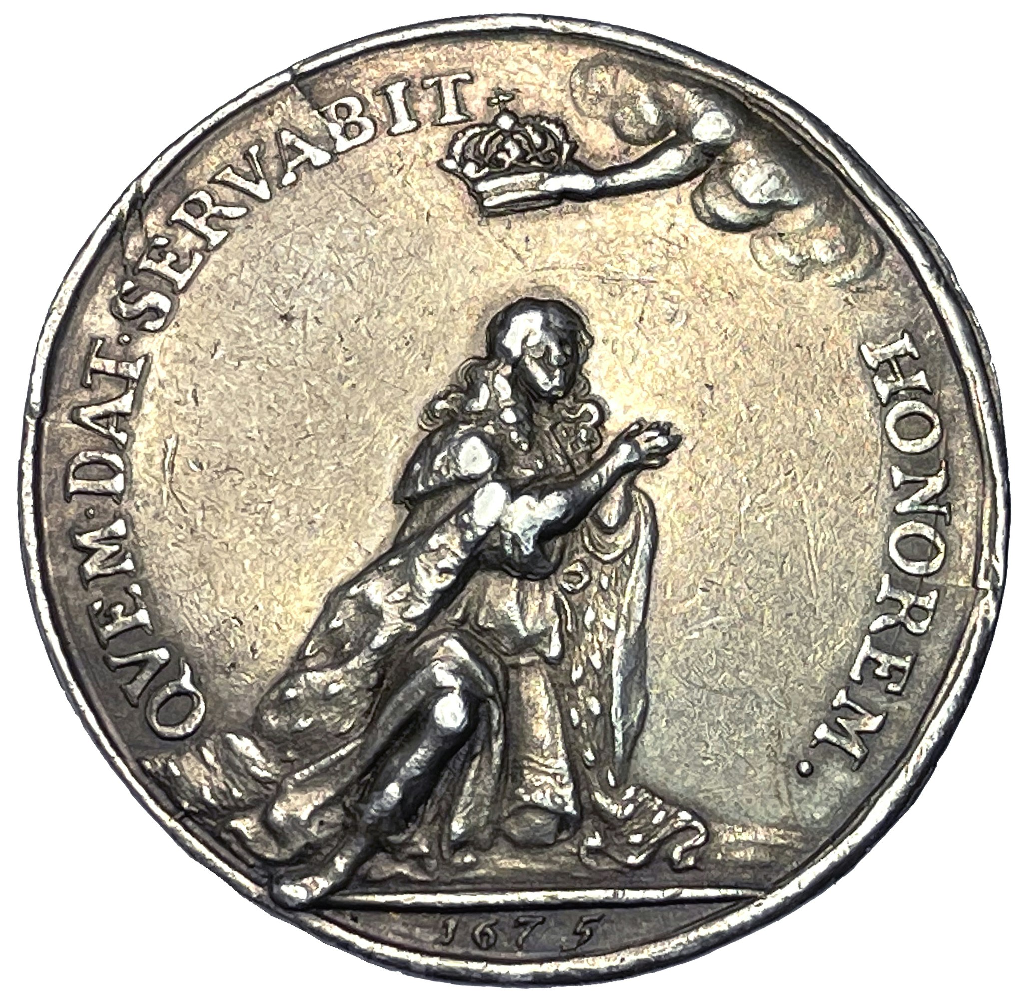 Karl XI:s kröning 1675 - Medalj/kastmynt av Arvid Karlsteen