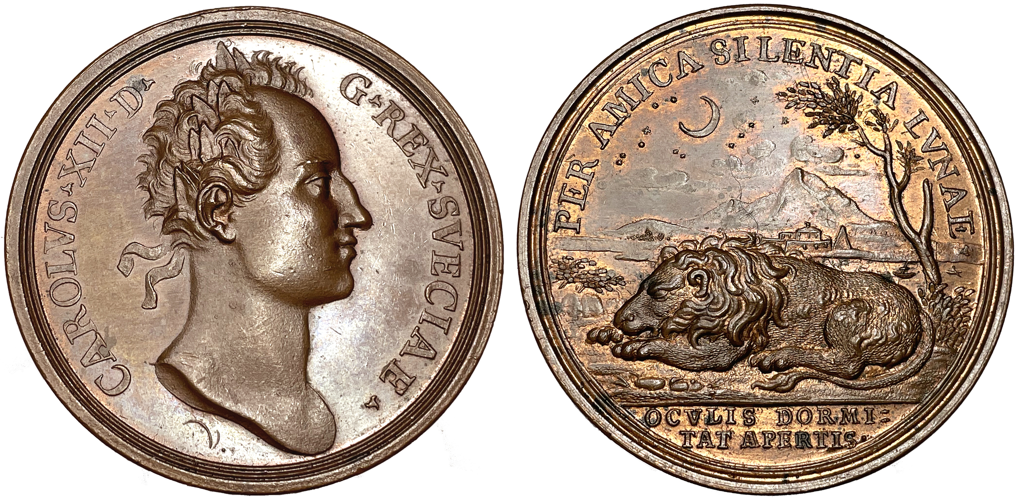 Karl XII - Kungens vistelse och kalabaliken i Bender 1709-1711 av Vestner - Vackert ocirkulerat exemplar och mycket sällsynt i brons - RRR