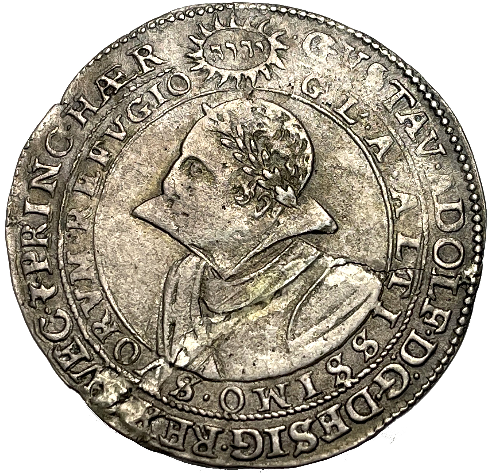 Gustav II Adolf - 1 mark 1614 - EXTREMT SÄLLSYNT - RR