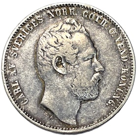 Karl XV, 1 Riksdaler Riksmynt 1867
