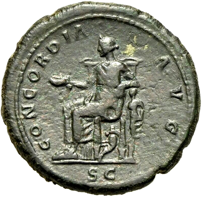 Romerska riket, Sabina (gift med Hadrianus) - As - Vackert exemplar - Sällsynt