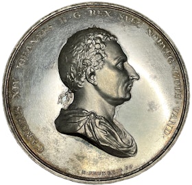 Karl XIV Johan, Konungens 25-åriga regeringsjubileum 1843 av Frumerie - Ett ocirkulerat PRAKTEXEMPLAR i originaletui - RRR