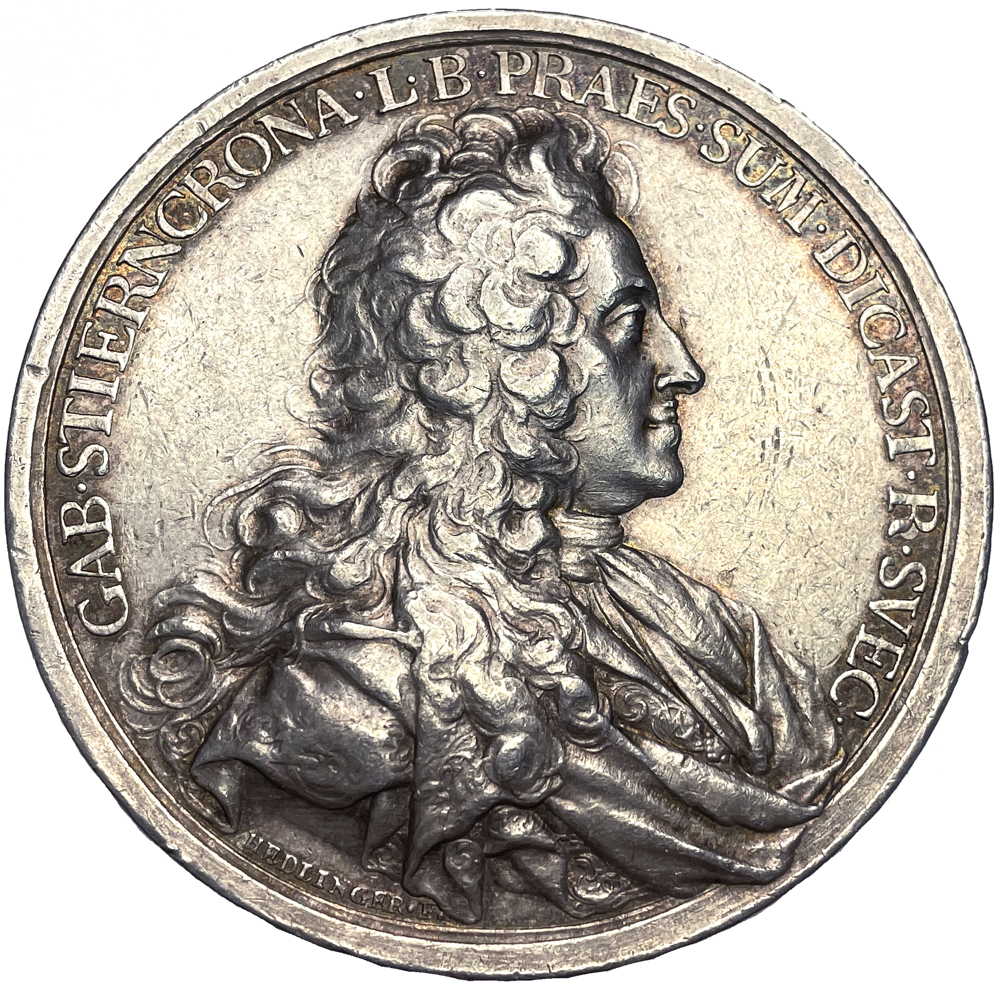Gabriel Stierncrona 1724 - Sveriges första justitiekansler av Johann Carl Hedlinger - MYCKET SÄLLSYNT RR - Ex. Bonde
