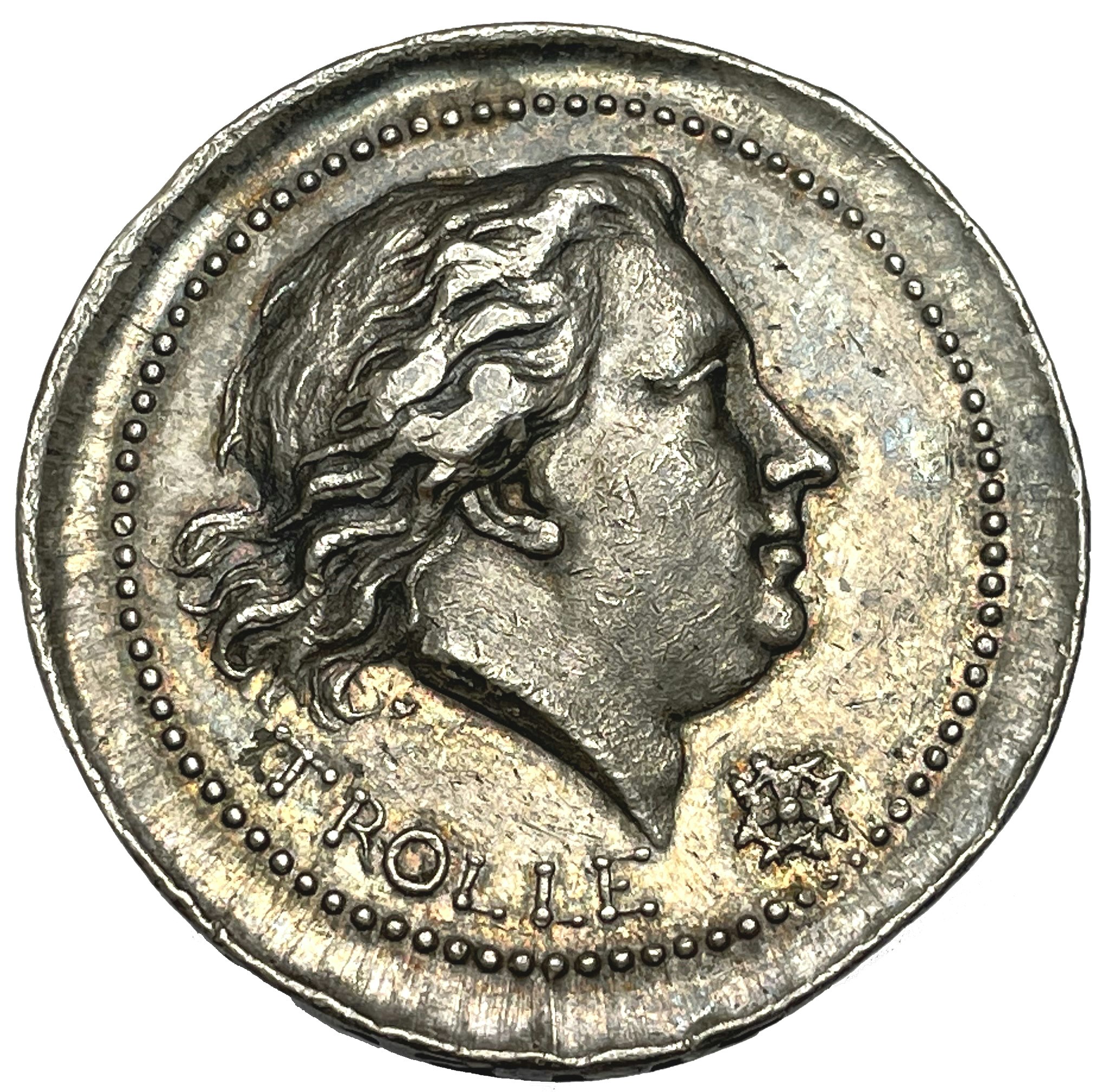 Henrik af Trolle,  (1730-1784) Generalamiral i svenska flottan - minnesmedalj i silver utdelad 1784 till officerarna - MYCKET VACKER OCH MYCKET SÄLLSYNT!