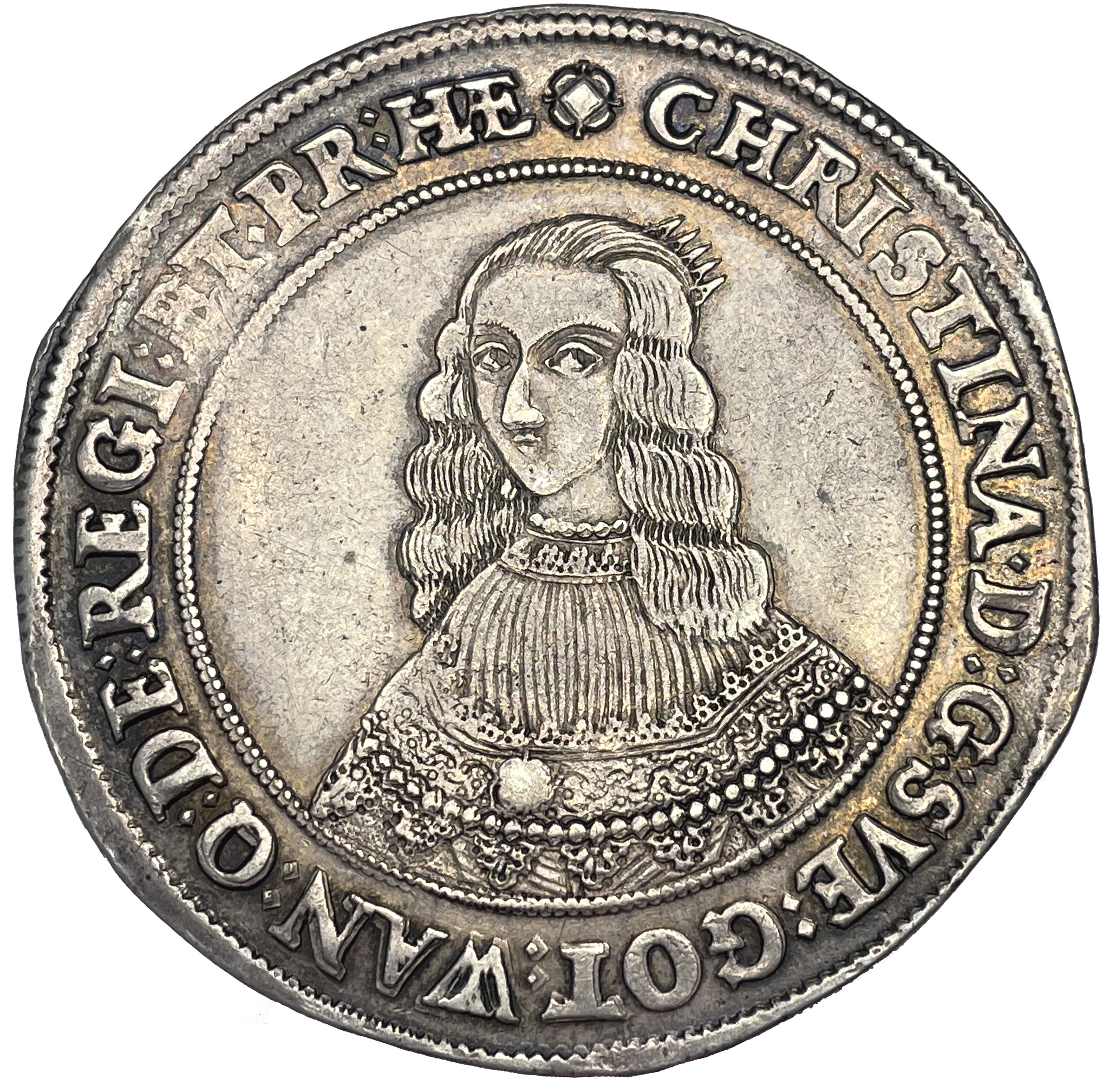 Kristina Riksdaler 1642 - Underbart exemplar med vacker präglingsglans