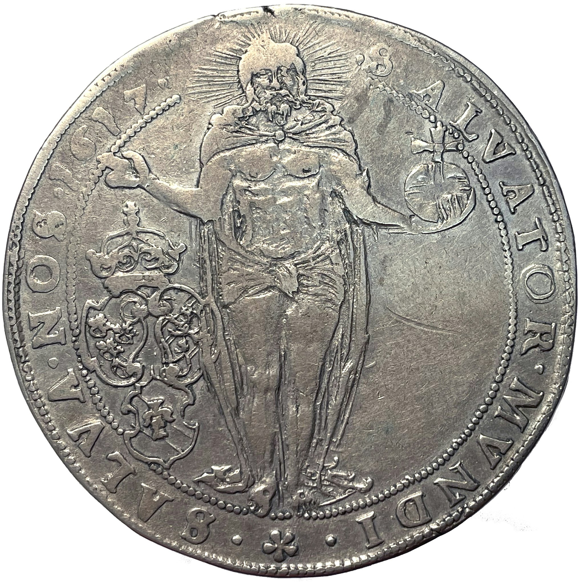 Gustav II Adolf Riksdaler 1617 - Liten vase i riksskölden - Ett trevligt och tilltalande exemplar