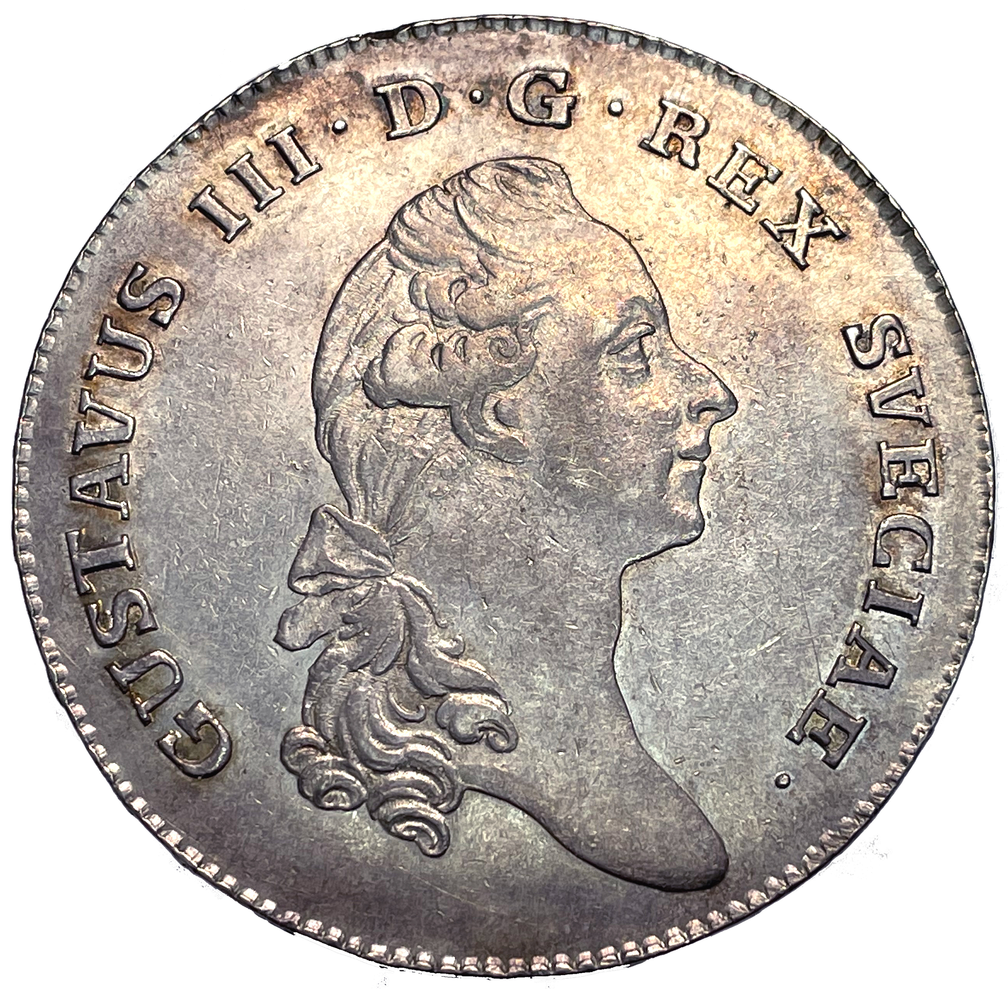 Gustav III, Riksdaler 1781 med 1775-års bild - Tilltalande exemplar