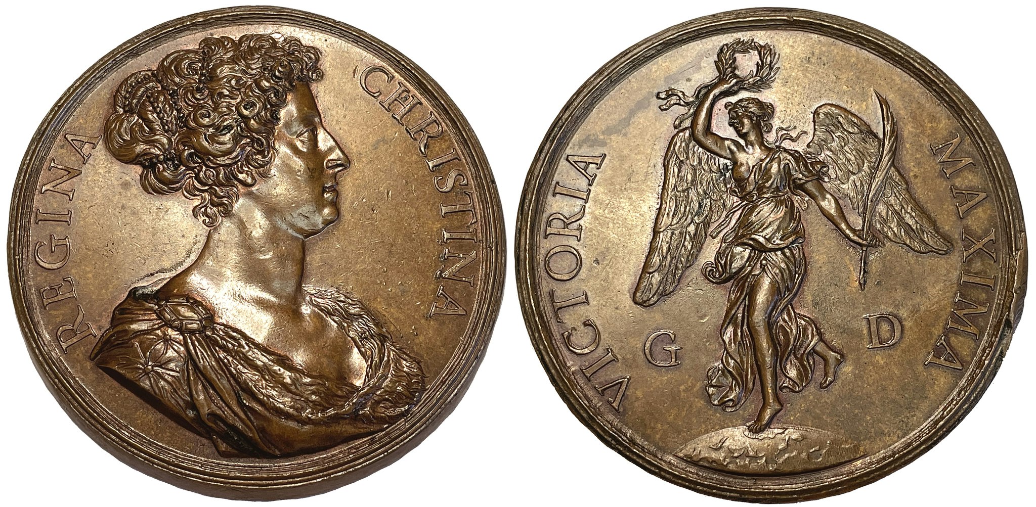 Kristina i Rom ca 1685 av Giovanni Battista Guglielmada - Ex. samling Crona 1937