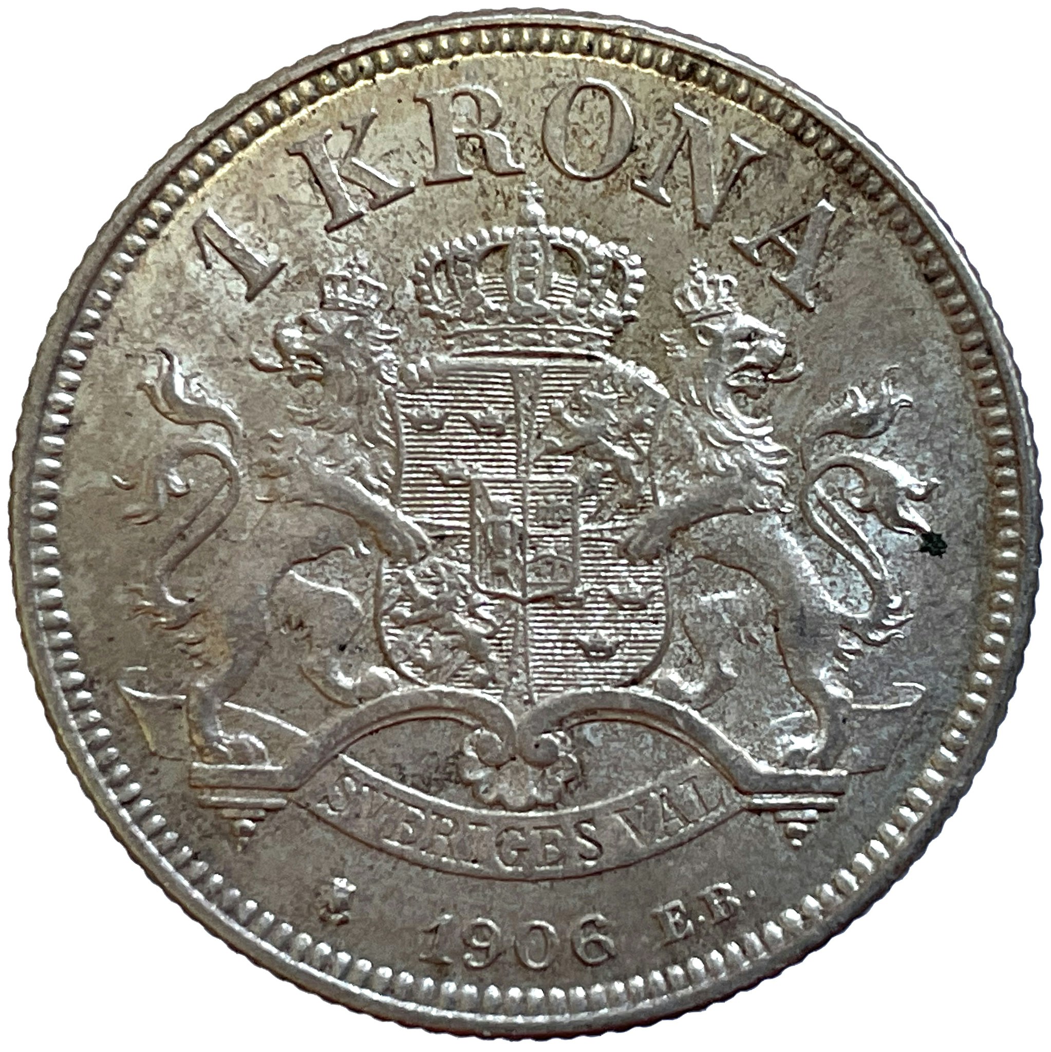 Oskar II - 1 Krona 1906 - Ett ocirkulerat exemplar