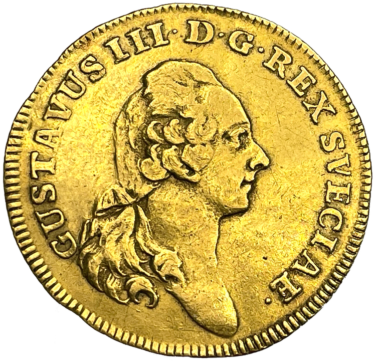 Gustav III, dukat 1774 med Fehrmans porträtt - Endast 2 kända exemplar i privat ägo - RRRR