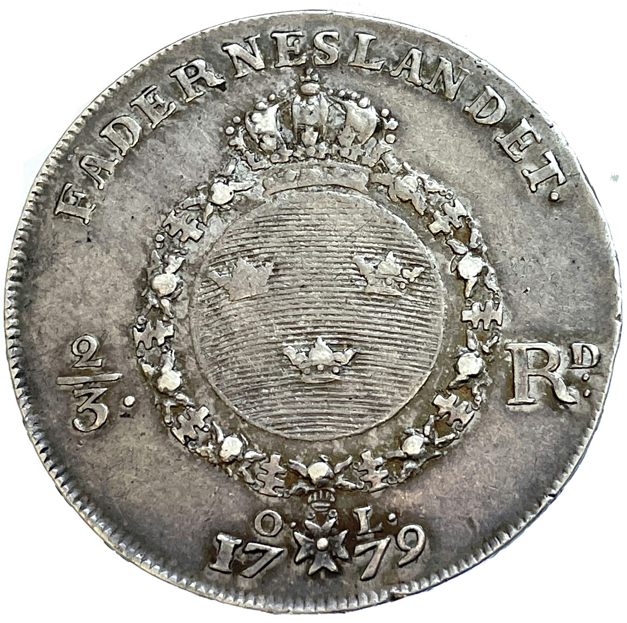 Gustav III - 2/3 Riksdaler 1779 - Trevligt exemplar