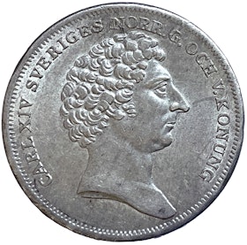 Karl XIV Johan, 1/4 Riksdaler Specie 1831 - Tilltalande exemplar med nästan full präglingsglans