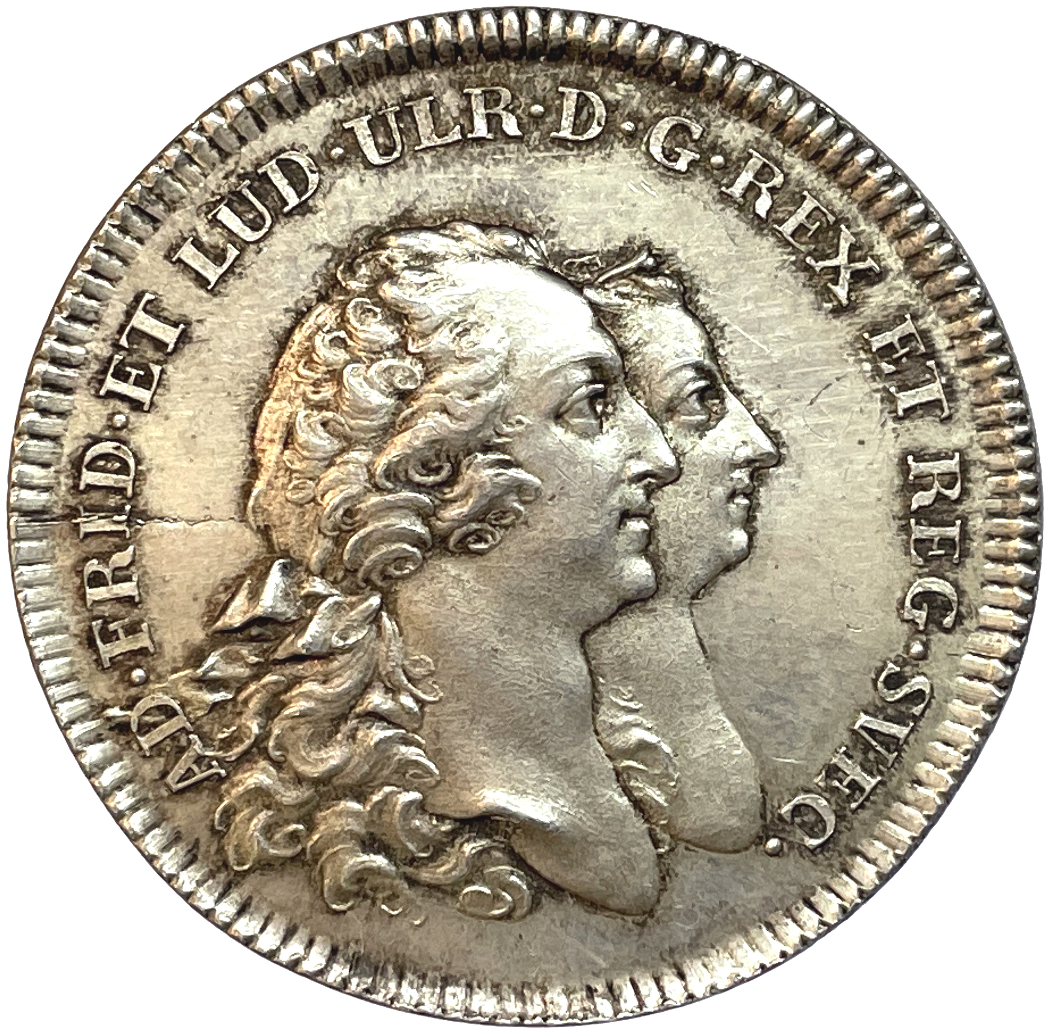 Adolf Fredrik och Lovisa Ulrika - Gustav (III) förklaras myndig 1762 av Daniel Fehrman - PRAKTEXEMPLAR - Ex. Bonde